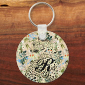 熱帯性ヒョウ柄フローラハワイアン キーホルダー (正面)