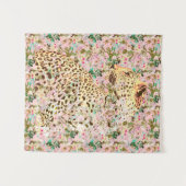 熱帯性ヒョウ柄フローラハワイアン タペストリー (正面(横))