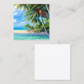 熱帯性ビーチとその白い砂と結晶 スクエア名刺 (正面/裏面)