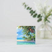 熱帯性ビーチとその白い砂と結晶 スクエア名刺 (スタンド正面)