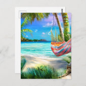 熱帯性ビーチとその白い砂と結晶 ポストカード (正面/裏面)