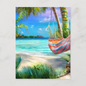 熱帯性ビーチとその白い砂と結晶 ポストカード (正面)