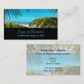 熱帯性ビーチにパームフロンツを額装 名刺 (正面/裏面)