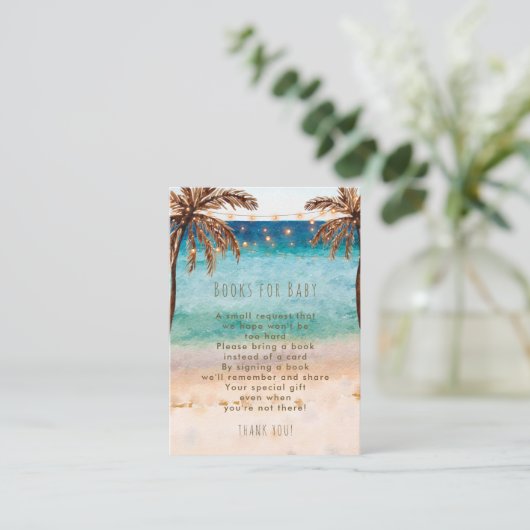 熱帯性ビーチのベビーリクエストカード用の本 エンクロージャーカード (スタンド正面)