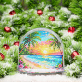 熱帯性ビーチサンセットとヤシの木 (クリスマス)