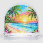 熱帯性ビーチサンセットとヤシの木 (裏面)