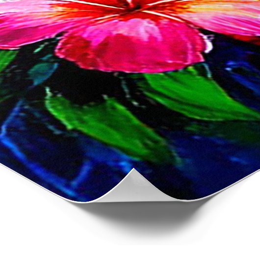 熱帯性ビーチサンセットとヤシの木 ポスター (角)