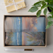 熱帯性ビーチサンセットとヤシの木 薄葉紙 (ギフト)