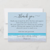 熱帯性ビーチハート結婚イン・サンド サンキューカード (裏面)