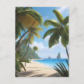 熱帯性ビーチ（手のひら） ポストカード (正面)