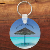 熱帯性ビーチ(茅葺き傘結婚) キーホルダー (正面)