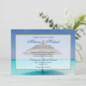 熱帯性ビーチ(茅葺き傘結婚) 招待状 (スタンド正面)