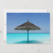 熱帯性ビーチ(茅葺き傘結婚) 招待状 (裏面)