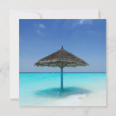 熱帯性ビーチ(茅葺き傘結婚) 招待状 (裏面)