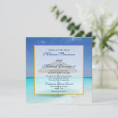 熱帯性ビーチ(茅葺き傘結婚) 招待状 (スタンド正面)