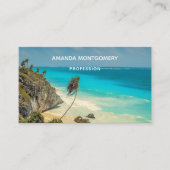 熱帯性ビーチ（風が吹くヤシの木あり） 名刺 (正面)