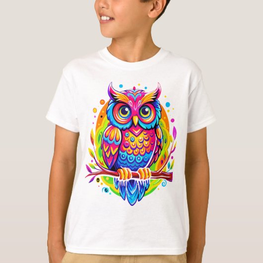 熱帯性フクロウ離れオンブランチツリー Tシャツ (正面)