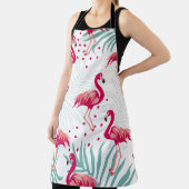 熱帯性フラミンゴ葉と、夏のパターン。 エプロン (インサイチュ)