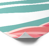 熱帯性フラミンゴ葉と、夏のパターン。 ポスター (角)