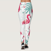 熱帯性フラミンゴ葉と、夏のパターン。 レギンス (裏面)