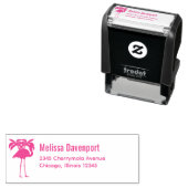 熱帯性フラミンゴ(椰子の木) セルフインキングスタンプ (インサイチュ)