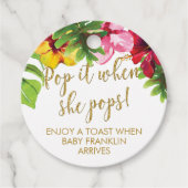 熱帯性フローラと金ゴールドポップ・アートのそれが彼女のポップ フェイバータグ (正面)