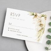 熱帯性フローラのススキのエレガントな結婚式 出欠カード