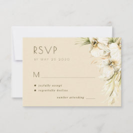 熱帯性フローラのススキのエレガントな結婚式 出欠カード