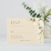 熱帯性フローラのススキのエレガントな結婚式 出欠カード (スタンド正面)