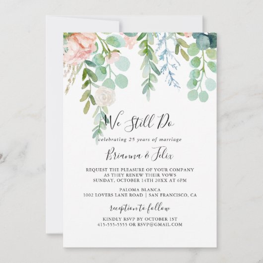 熱帯性フローラ我々はまだ誓いの更新を行う 招待状 (正面)