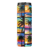 熱帯性ヤシの木と海 カラフル タンブラー (裏面)