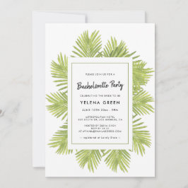 熱帯性ヤシの木のバチェロレッテ 招待状