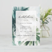 熱帯性ヤシの木のブライダルシャワー招待 招待状 (スタンド正面)