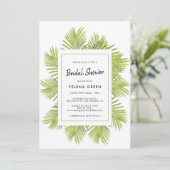 熱帯性ヤシの木のブライダルシャワー 招待状 (スタンド正面)