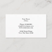 熱帯性ヤシの木の写真の名刺テンプレート 名刺 (裏面)