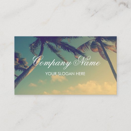 熱帯性ヤシの木の写真の名刺テンプレート 名刺 (正面)