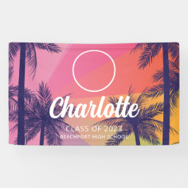 熱帯性ヤシの木の卒業バナー 横断幕