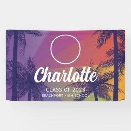 熱帯性ヤシの木の卒業バナー 横断幕