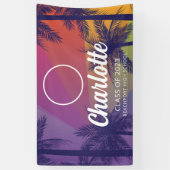 熱帯性ヤシの木の卒業バナー 横断幕 (縦)