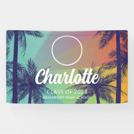 熱帯性ヤシの木の卒業バナー 横断幕