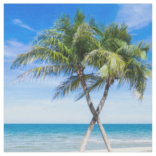 熱帯性ヤシの木の夏のビーチモダン写真 ファブリック (クローズアップ)