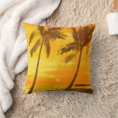 熱帯性ヤシの木の夏の背景 クッション (ブランケット)