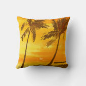 熱帯性ヤシの木の夏の背景 クッション (裏面)