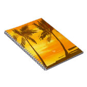 熱帯性ヤシの木の夏の背景 ノートブック (右側)