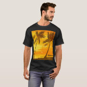 熱帯性ヤシの木の夏の背景 Tシャツ (正面フル)
