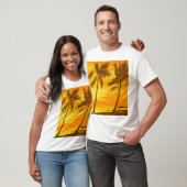 熱帯性ヤシの木の夏の背景 Tシャツ (ユニセックス)