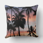 熱帯性ヤシの木の夕日 クッション (裏面)