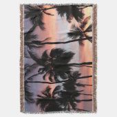 熱帯性ヤシの木の夕日 スローブランケット (正面縦)