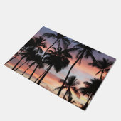 熱帯性ヤシの木の夕日 ドアマット (アングル)