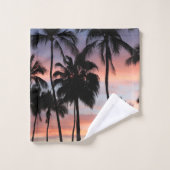 熱帯性ヤシの木の夕日 バスタオルセット (ウォッシュタオル)